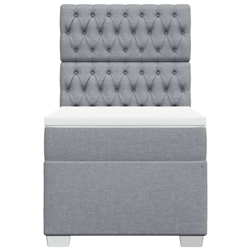Boxspring met matras stof lichtgrijs 90x190 cm is nu te koop bij PeponiXL, paradijselijk wonen!