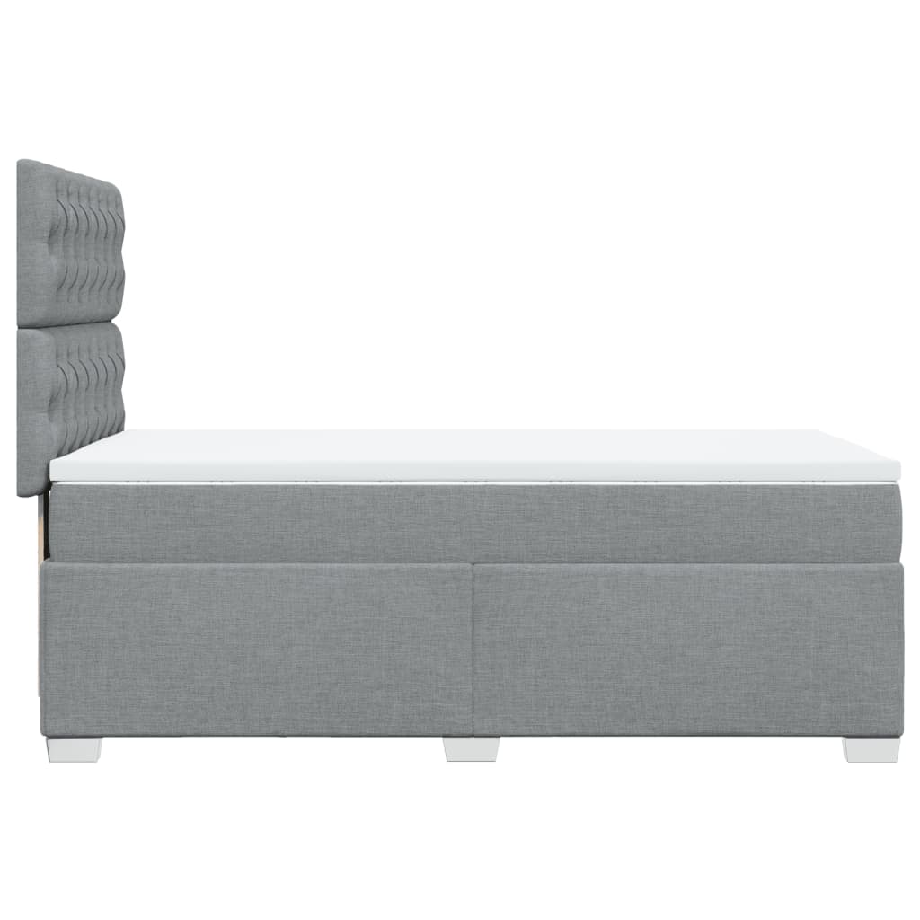 Boxspring met matras stof lichtgrijs 90x190 cm is nu te koop bij PeponiXL, paradijselijk wonen!