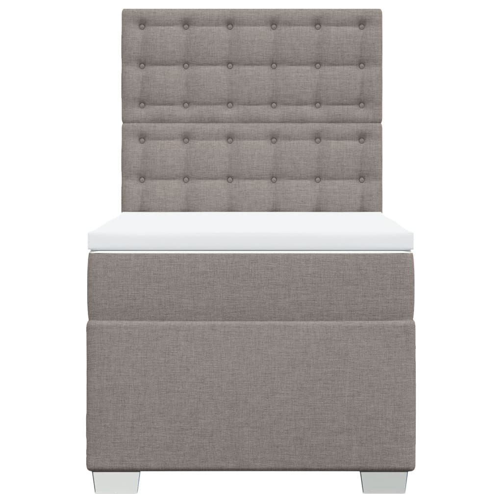 Boxspring met matras stof taupe 90x190 cm is nu te koop bij PeponiXL, paradijselijk wonen!