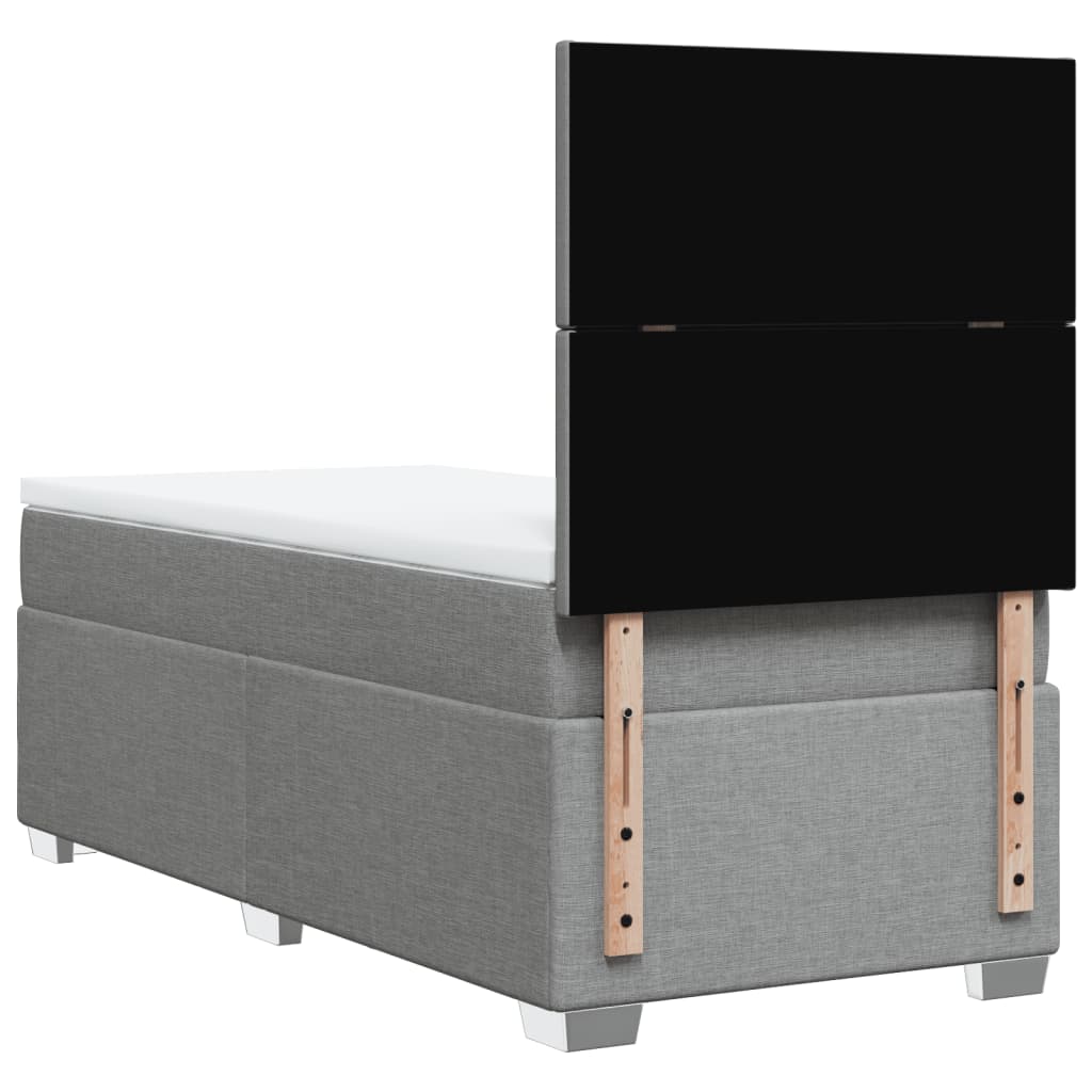 Boxspring met matras stof lichtgrijs 90x200 cm is nu te koop bij PeponiXL, paradijselijk wonen!