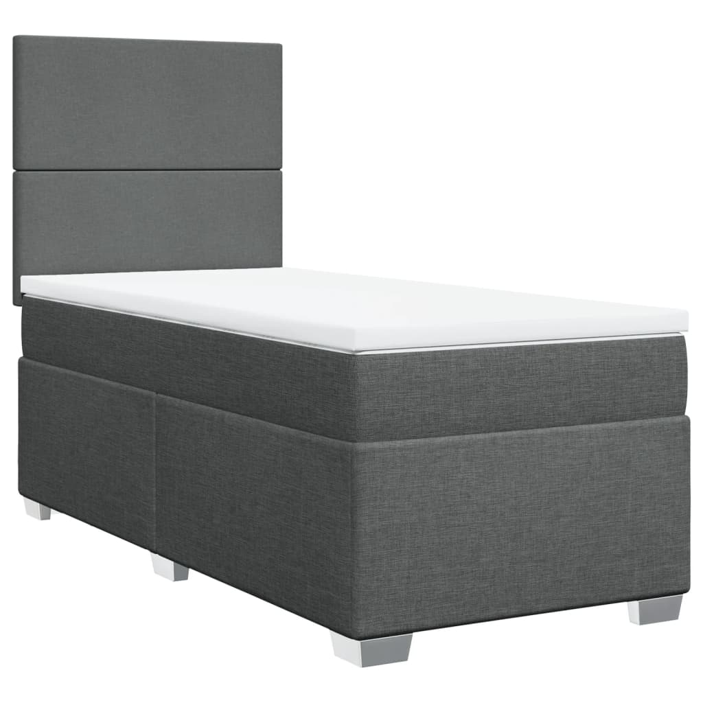 Boxspring met matras stof donkergrijs 90x200 cm is nu te koop bij PeponiXL, paradijselijk wonen!