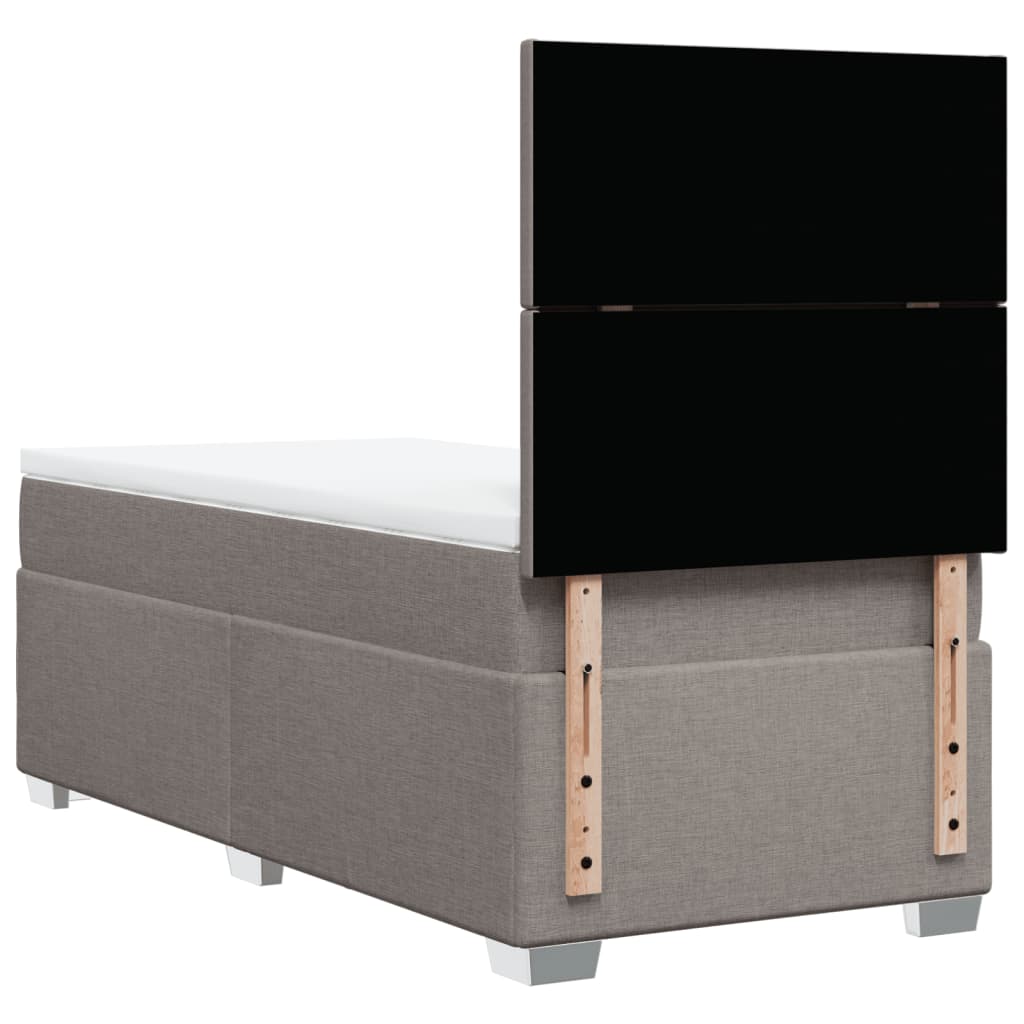 Boxspring met matras stof taupe 90x200 cm is nu te koop bij PeponiXL, paradijselijk wonen!