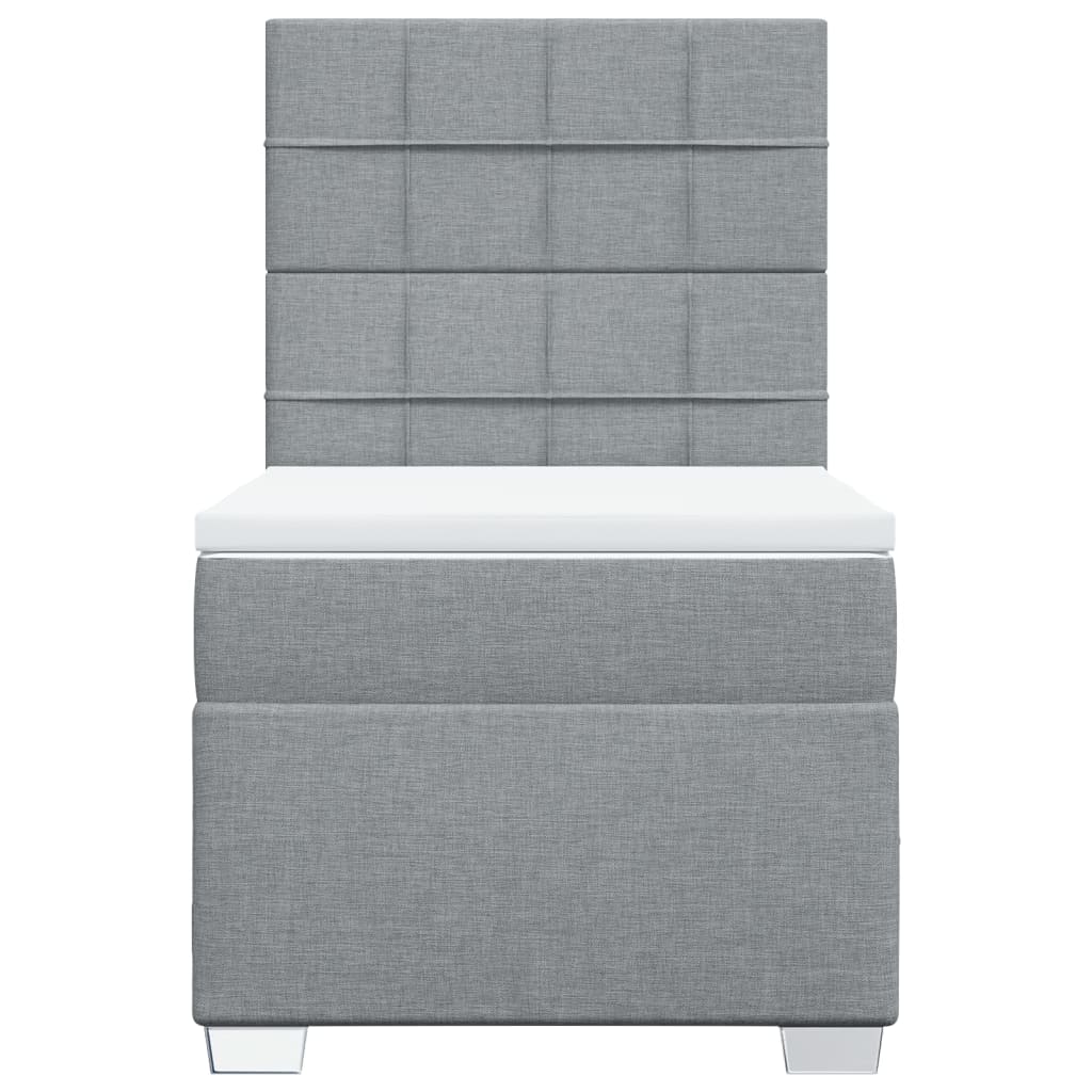 Boxspring met matras stof lichtgrijs 90x200 cm is nu te koop bij PeponiXL, paradijselijk wonen!