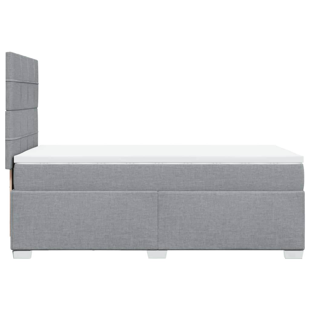 Boxspring met matras stof lichtgrijs 90x200 cm is nu te koop bij PeponiXL, paradijselijk wonen!