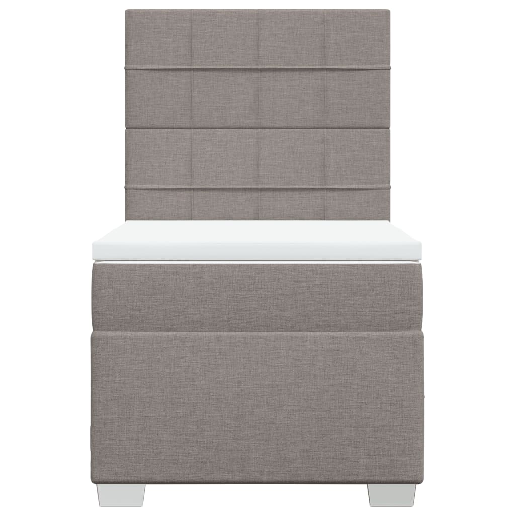 Boxspring met matras stof taupe 90x200 cm is nu te koop bij PeponiXL, paradijselijk wonen!