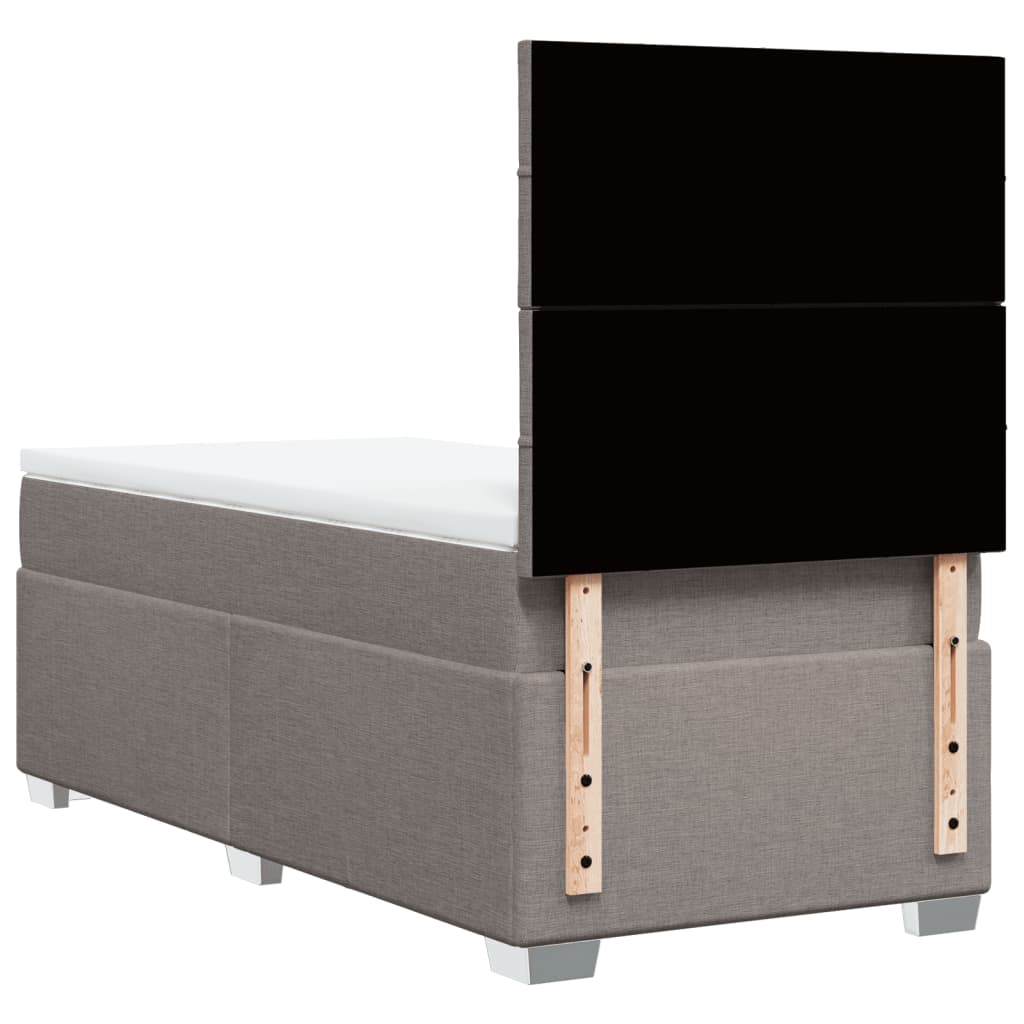 Boxspring met matras stof taupe 90x200 cm is nu te koop bij PeponiXL, paradijselijk wonen!