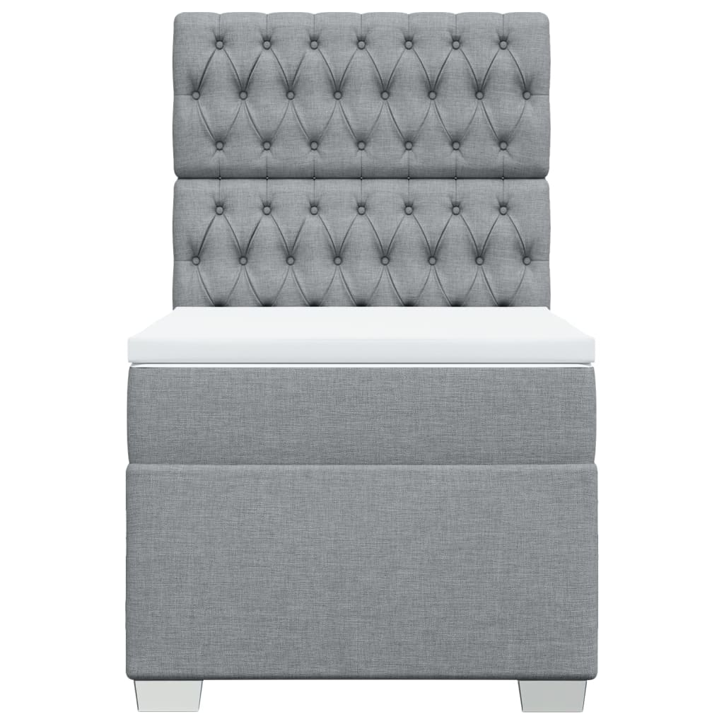 Boxspring met matras stof lichtgrijs 90x200 cm is nu te koop bij PeponiXL, paradijselijk wonen!