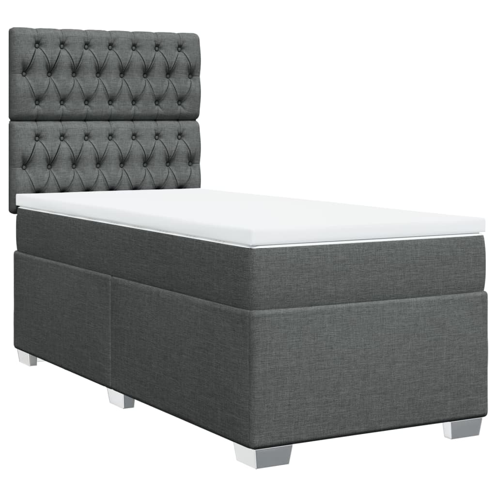 Boxspring met matras stof donkergrijs 90x200 cm is nu te koop bij PeponiXL, paradijselijk wonen!