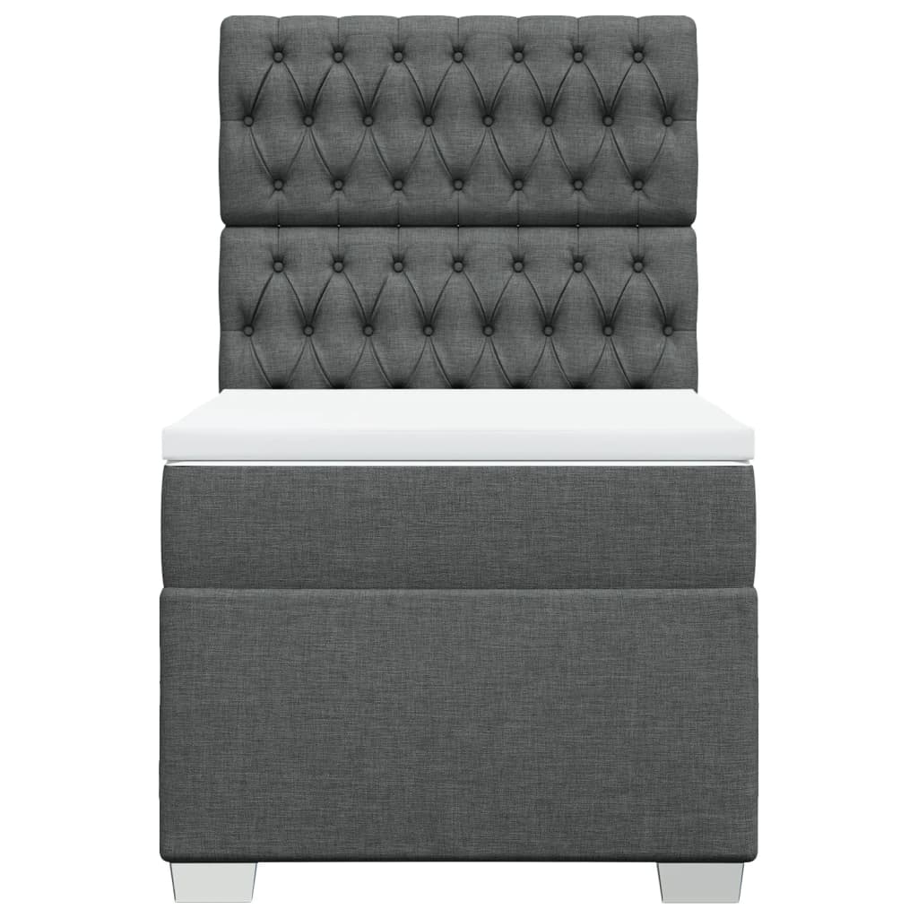 Boxspring met matras stof donkergrijs 90x200 cm is nu te koop bij PeponiXL, paradijselijk wonen!