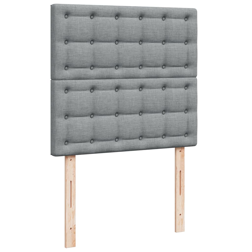 Boxspring met matras stof lichtgrijs 90x200 cm is nu te koop bij PeponiXL, paradijselijk wonen!