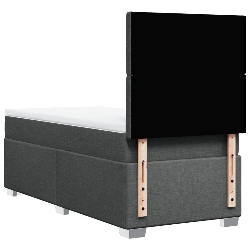 Boxspring met matras stof donkergrijs 90x200 cm is nu te koop bij PeponiXL, paradijselijk wonen!