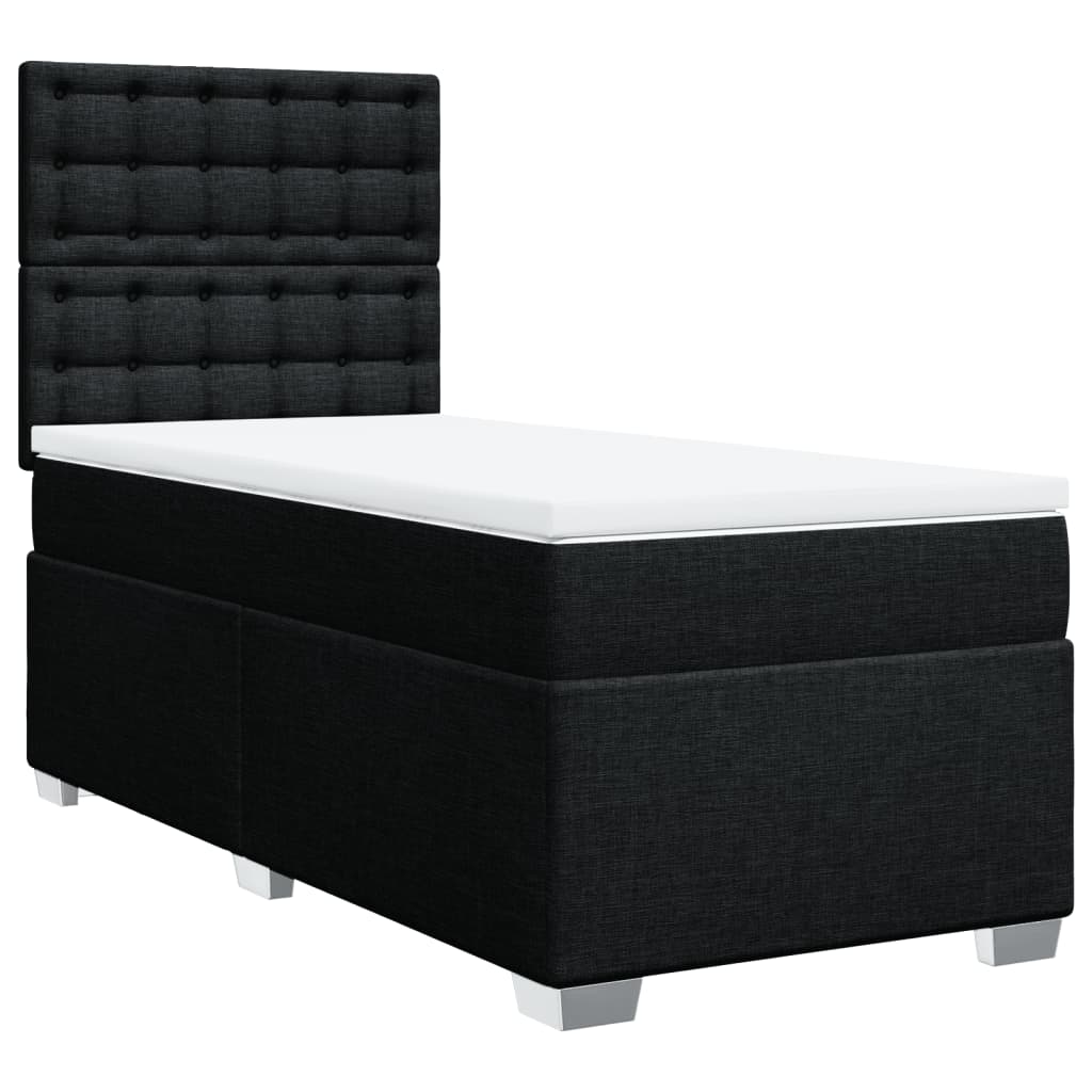Boxspring met matras stof zwart 90x200 cm is nu te koop bij PeponiXL, paradijselijk wonen!