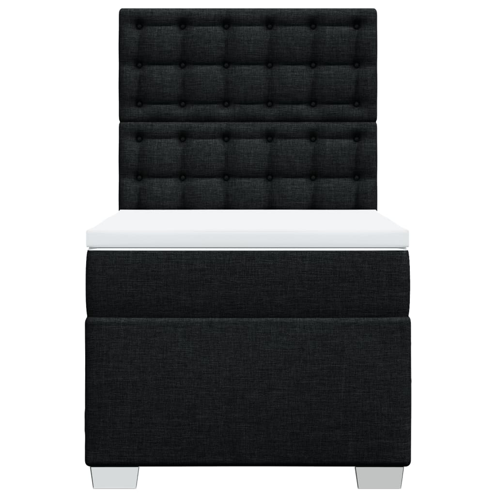 Boxspring met matras stof zwart 90x200 cm is nu te koop bij PeponiXL, paradijselijk wonen!
