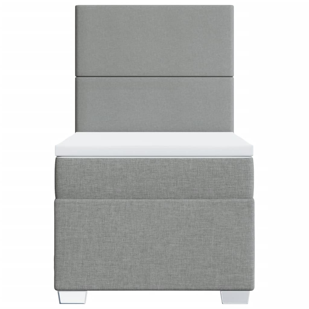 Boxspring met matras stof lichtgrijs 100x200 cm is nu te koop bij PeponiXL, paradijselijk wonen!