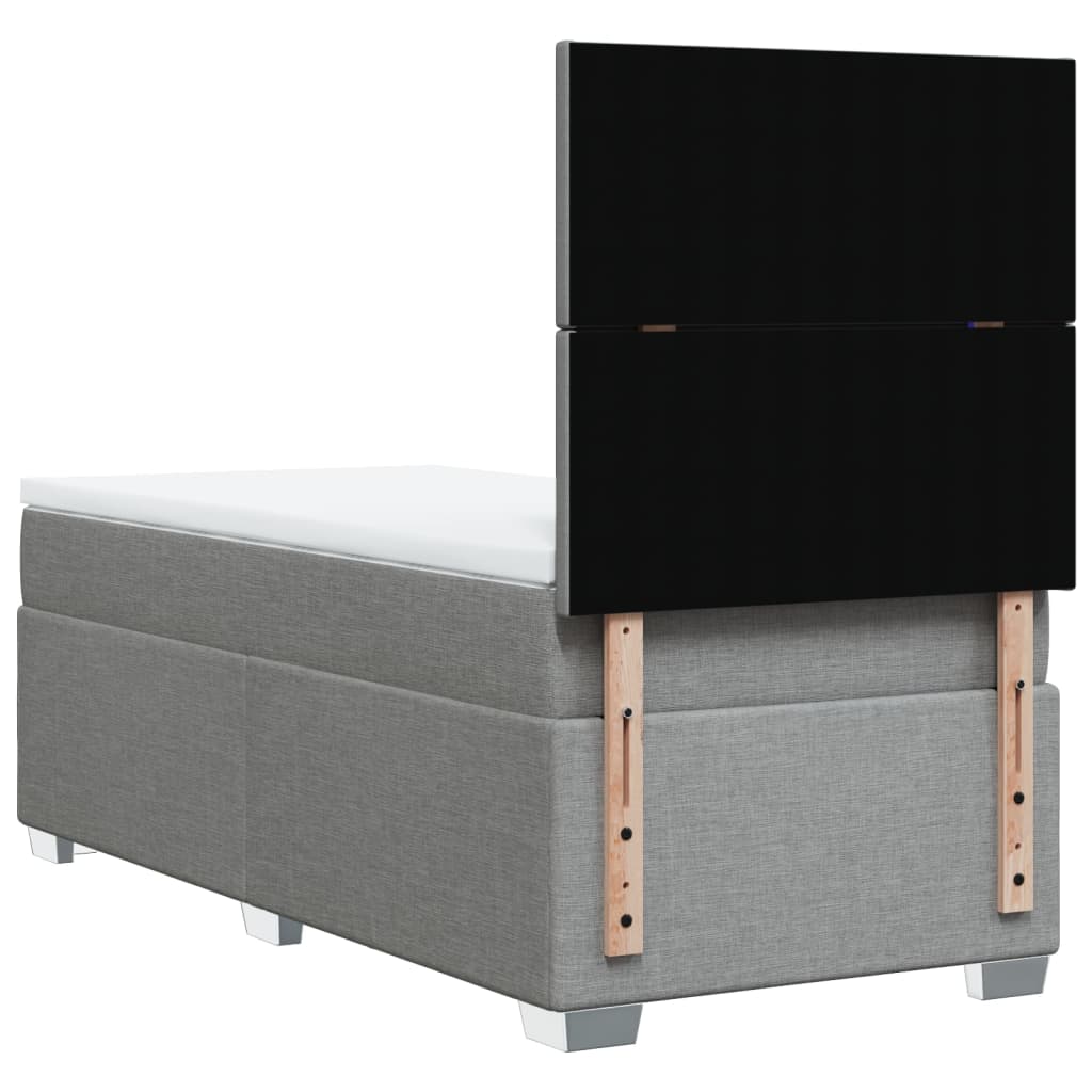 Boxspring met matras stof lichtgrijs 100x200 cm is nu te koop bij PeponiXL, paradijselijk wonen!