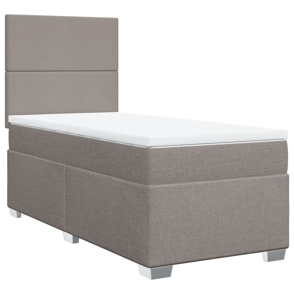 Boxspring met matras stof taupe 100x200 cm is nu te koop bij PeponiXL, paradijselijk wonen!