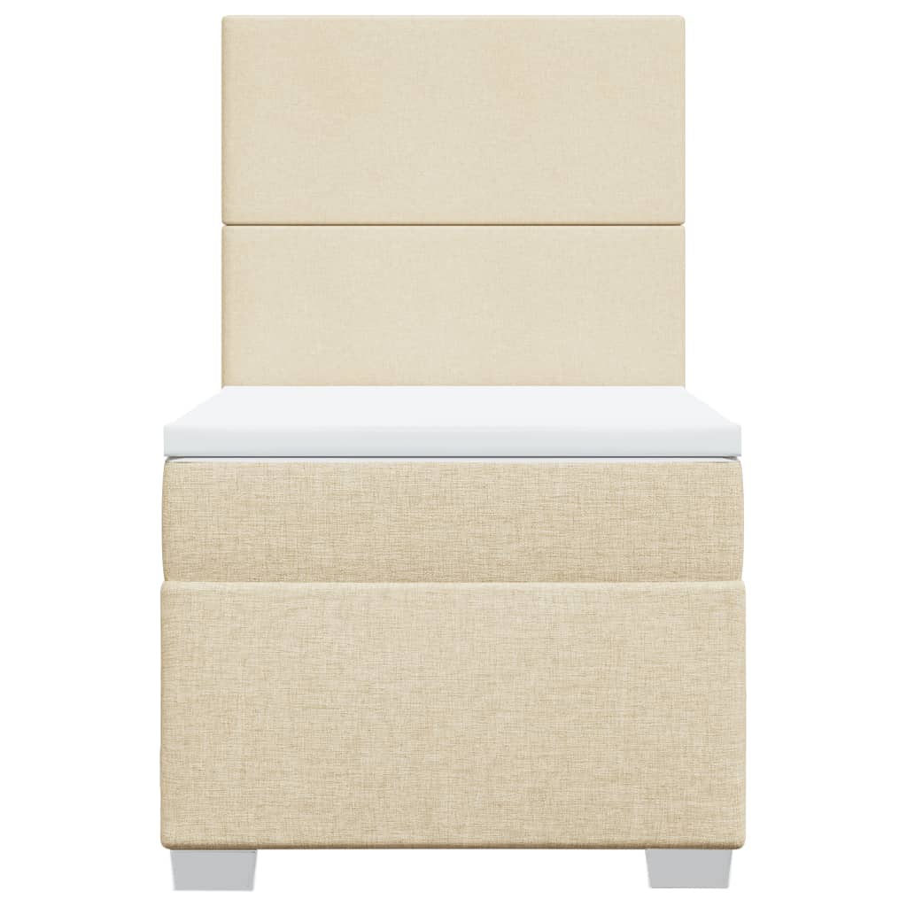 Boxspring met matras stof crèmekleurig 100x200 cm is nu te koop bij PeponiXL, paradijselijk wonen!