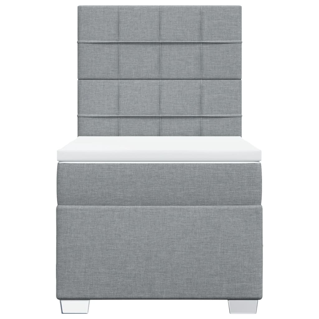 Boxspring met matras stof lichtgrijs 100x200 cm is nu te koop bij PeponiXL, paradijselijk wonen!