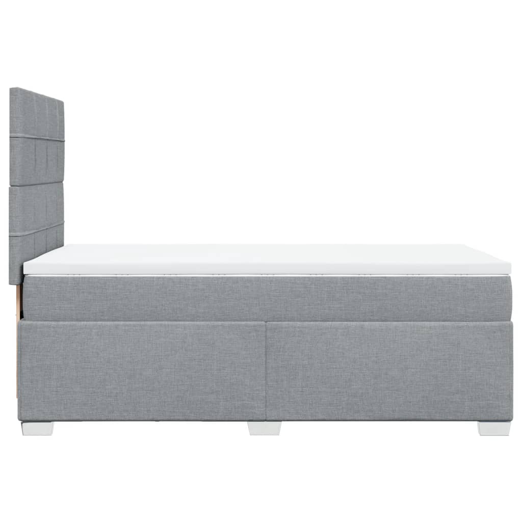 Boxspring met matras stof lichtgrijs 100x200 cm is nu te koop bij PeponiXL, paradijselijk wonen!