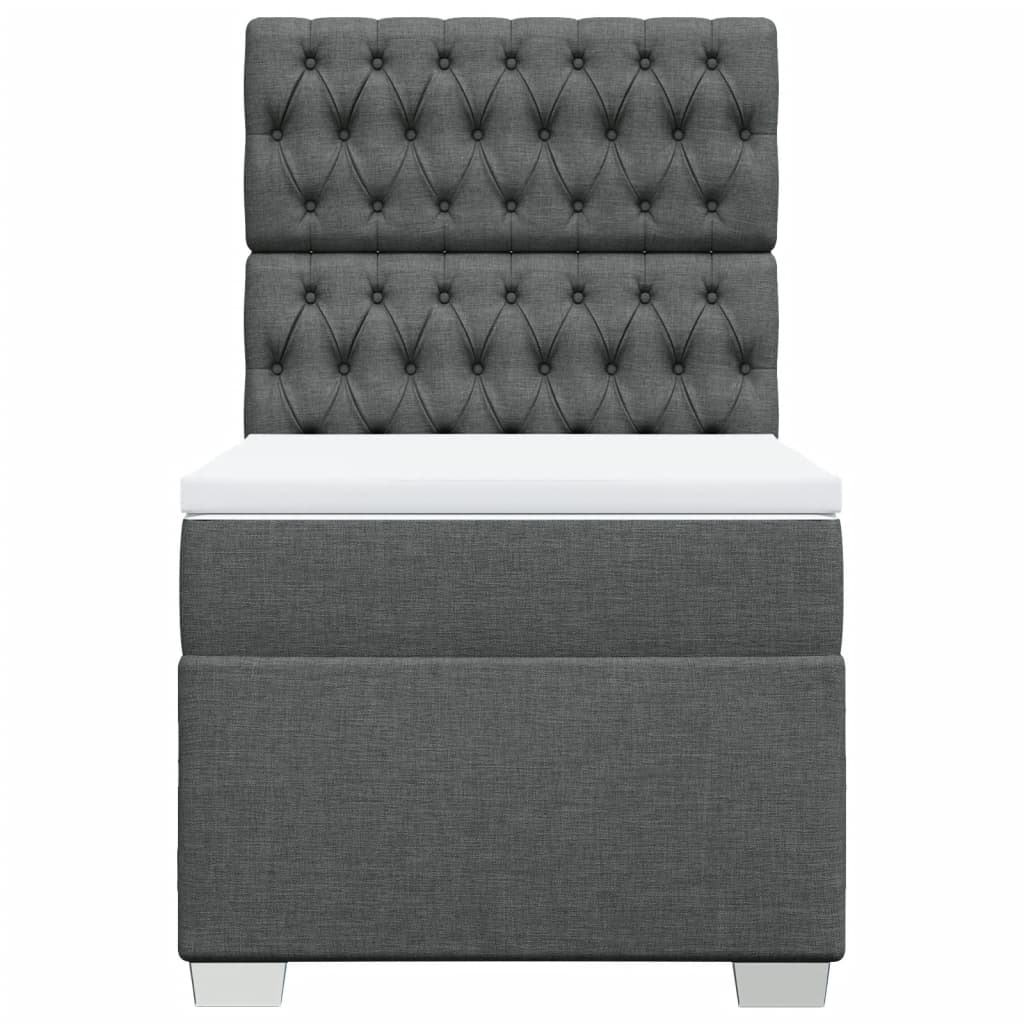 Boxspring met matras stof donkergrijs 100x200 cm is nu te koop bij PeponiXL, paradijselijk wonen!