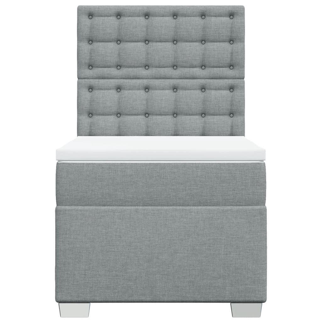 Boxspring met matras stof lichtgrijs 100x200 cm is nu te koop bij PeponiXL, paradijselijk wonen!