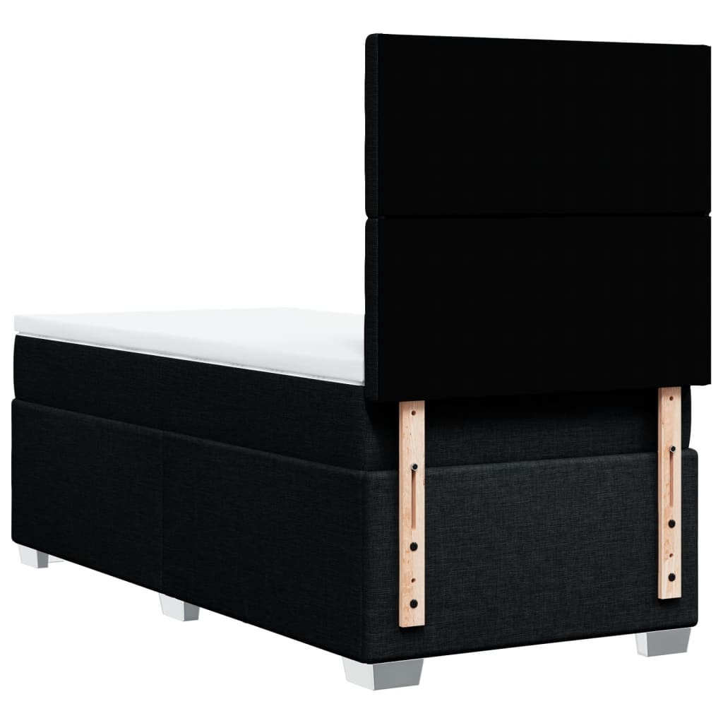 Boxspring met matras stof zwart 100x200 cm is nu te koop bij PeponiXL, paradijselijk wonen!