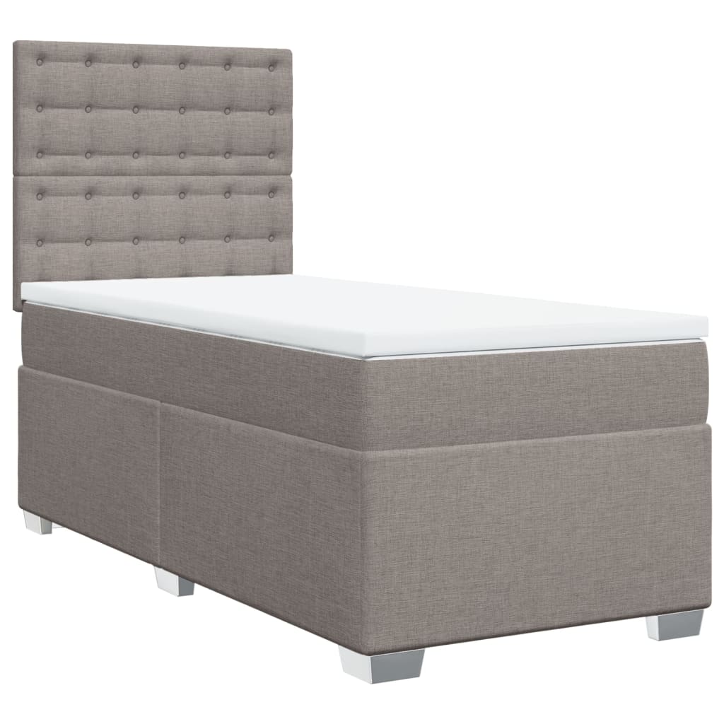 Boxspring met matras stof taupe 100x200 cm is nu te koop bij PeponiXL, paradijselijk wonen!