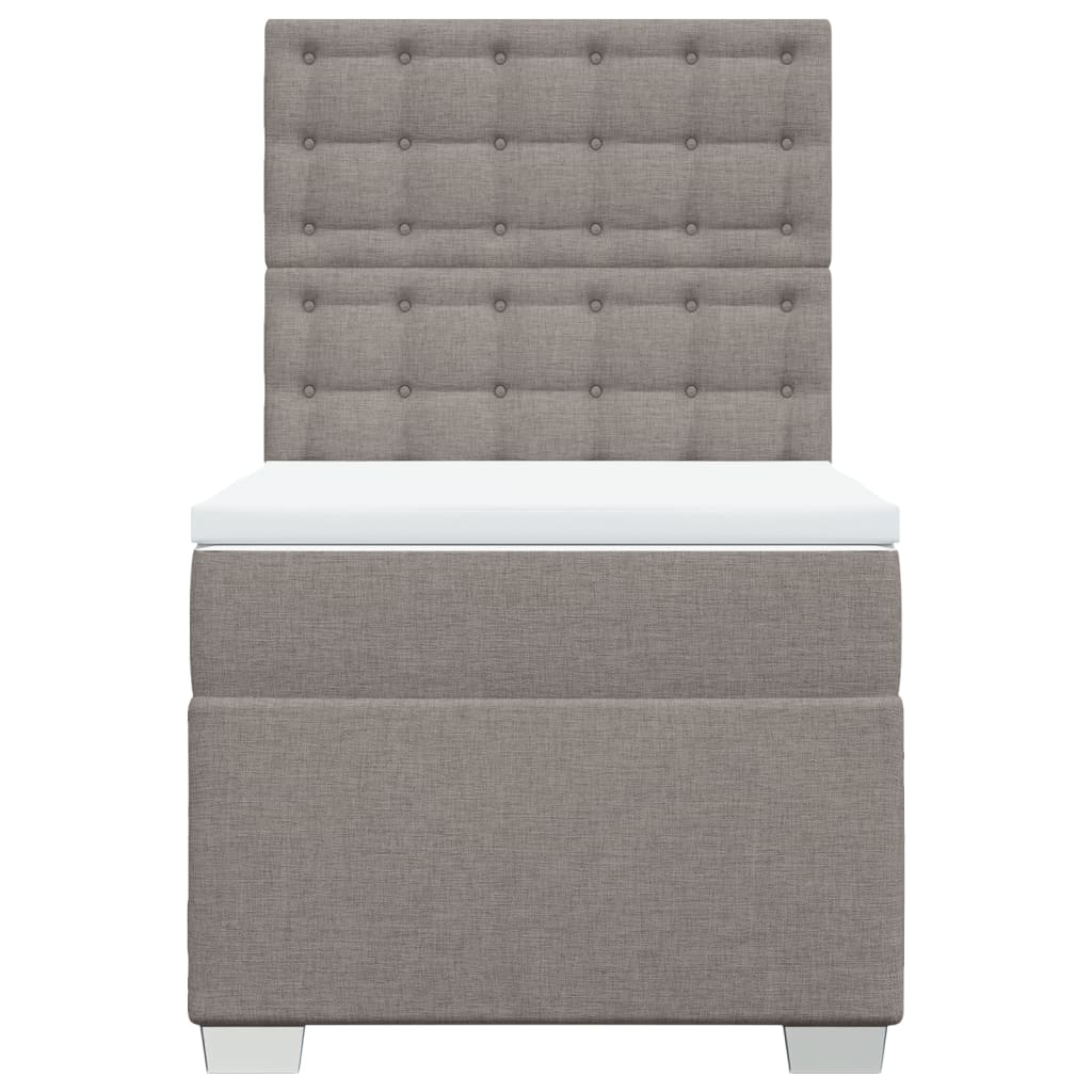 Boxspring met matras stof taupe 100x200 cm is nu te koop bij PeponiXL, paradijselijk wonen!