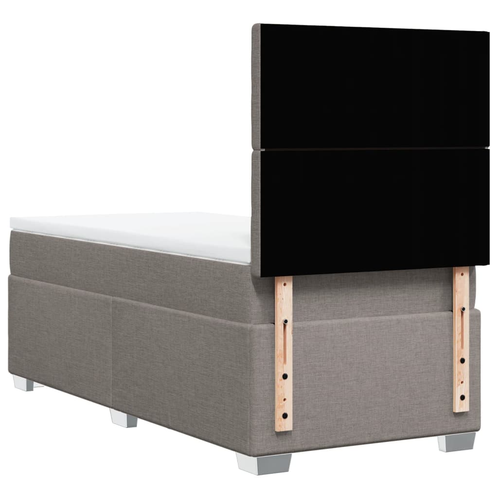 Boxspring met matras stof taupe 100x200 cm is nu te koop bij PeponiXL, paradijselijk wonen!
