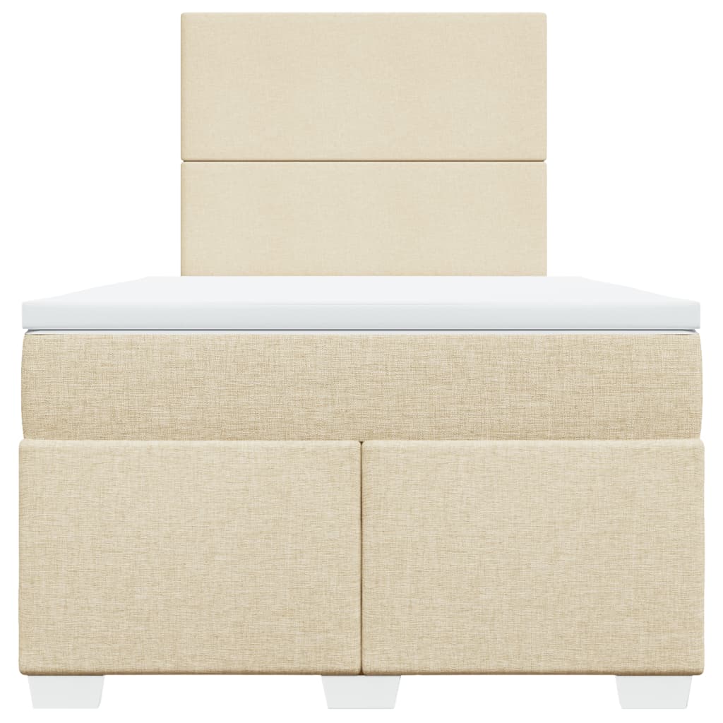 Boxspring met matras stof crèmekleurig 120x190 cm is nu te koop bij PeponiXL, paradijselijk wonen!