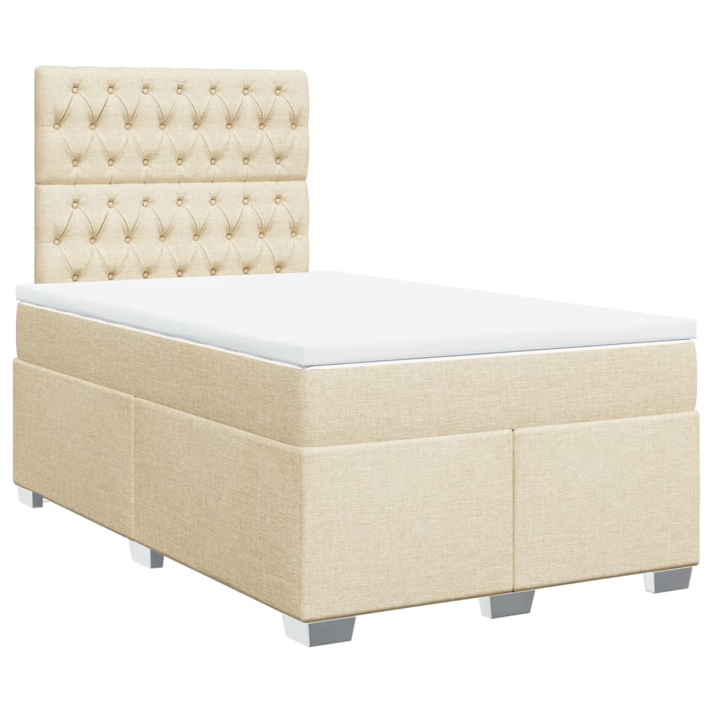 Boxspring met matras stof crèmekleurig 120x190 cm is nu te koop bij PeponiXL, paradijselijk wonen!