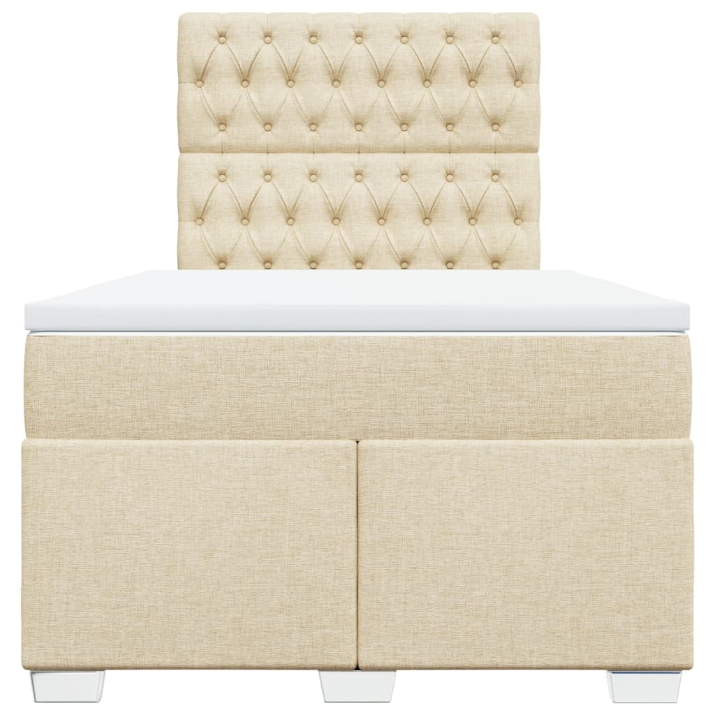 Boxspring met matras stof crèmekleurig 120x190 cm is nu te koop bij PeponiXL, paradijselijk wonen!