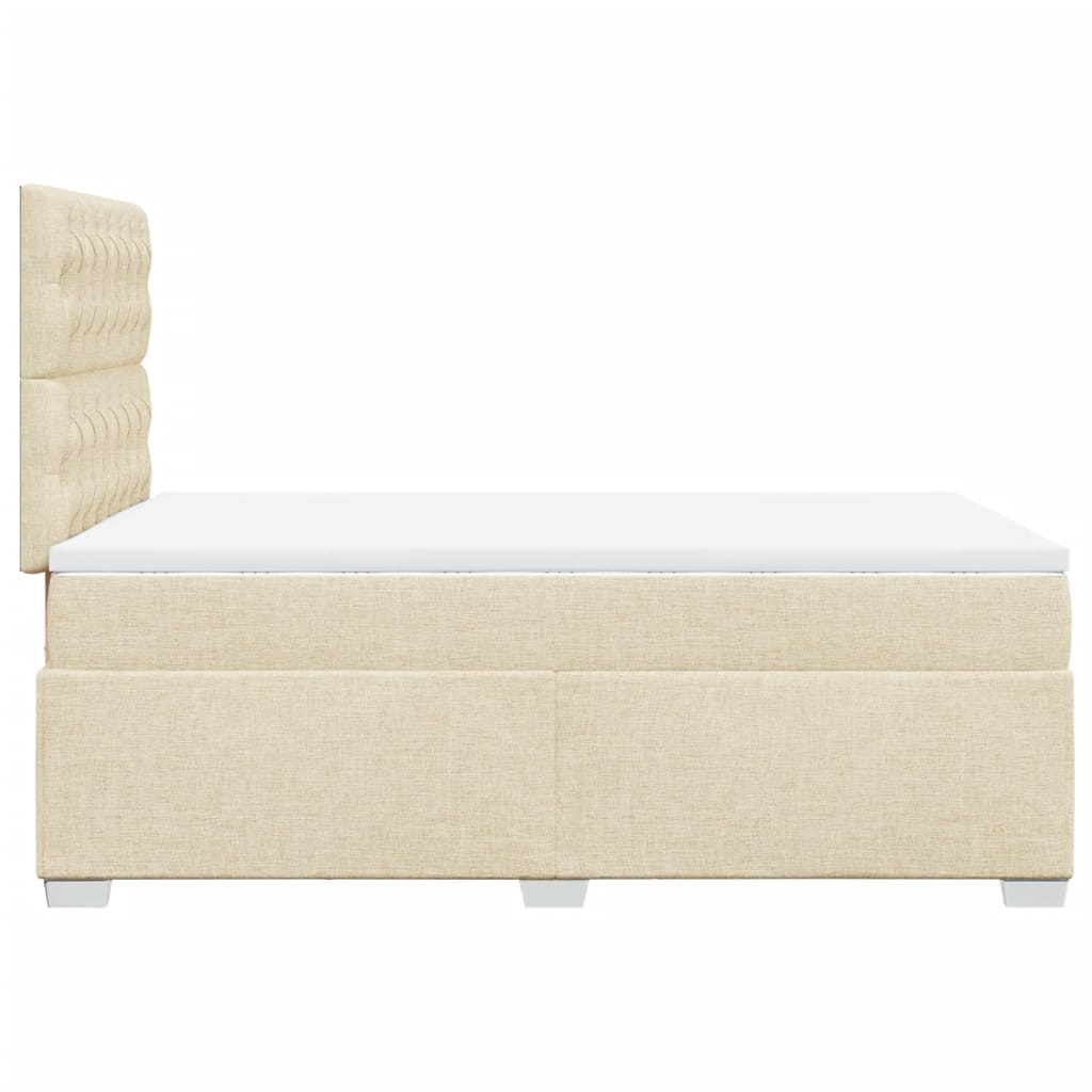 Boxspring met matras stof crèmekleurig 120x190 cm is nu te koop bij PeponiXL, paradijselijk wonen!