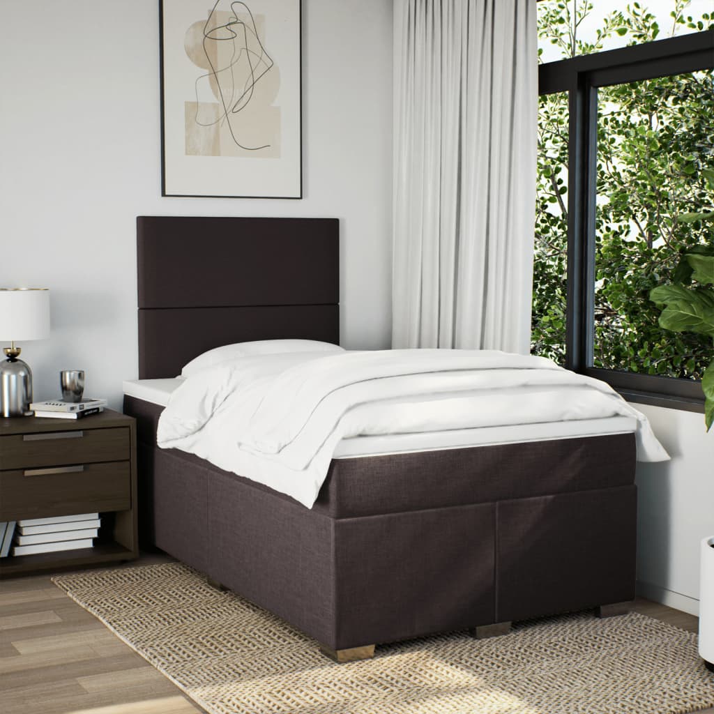 Boxspring met matras stof donkerbruin 120x200 cm is nu te koop bij PeponiXL, paradijselijk wonen!
