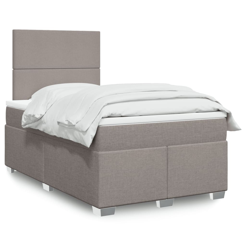 Boxspring met matras stof taupe 120x200 cm is nu te koop bij PeponiXL, paradijselijk wonen!