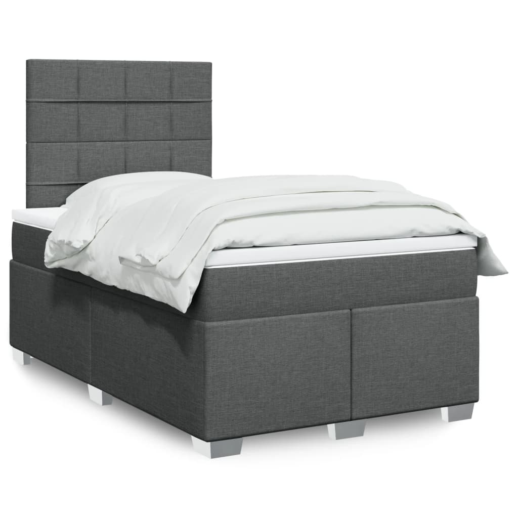 Boxspring met matras stof donkergrijs 120x200 cm is nu te koop bij PeponiXL, paradijselijk wonen!