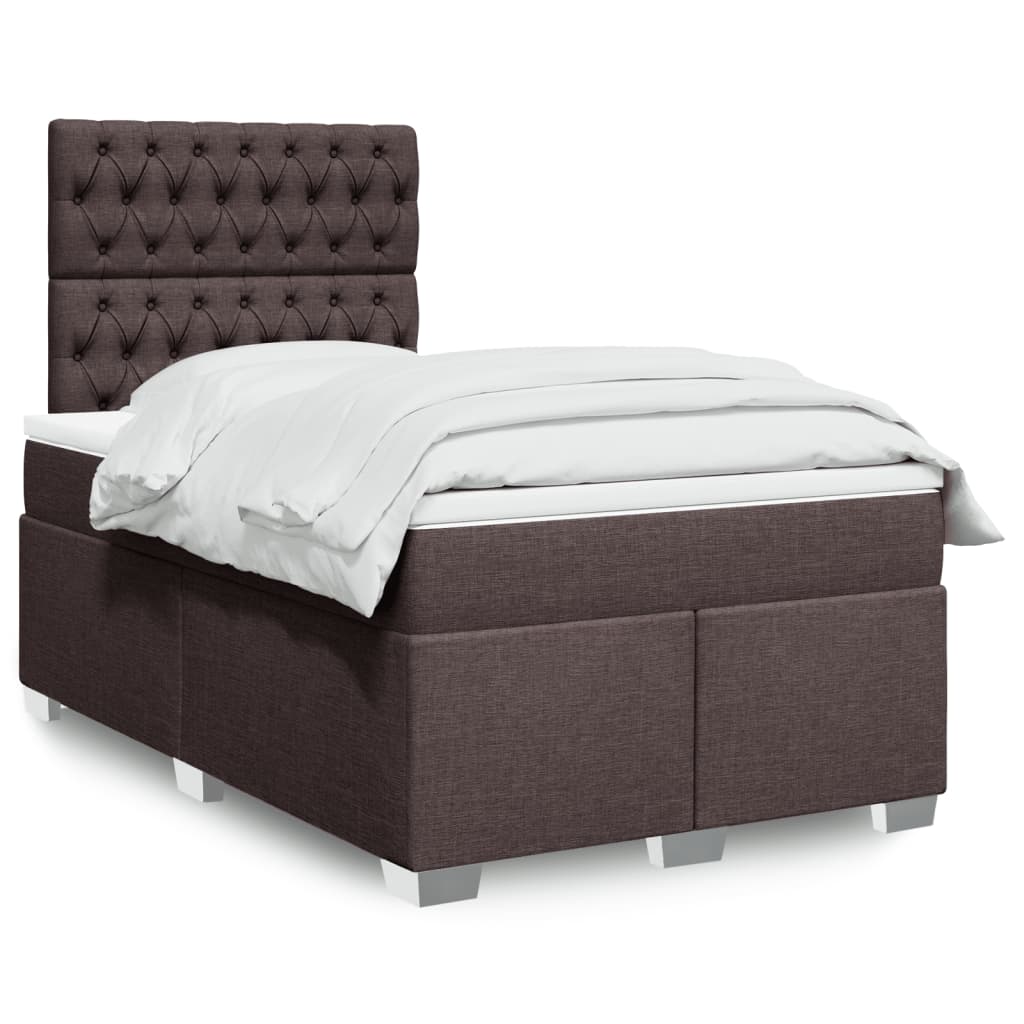 Boxspring met matras stof donkerbruin 120x200 cm is nu te koop bij PeponiXL, paradijselijk wonen!