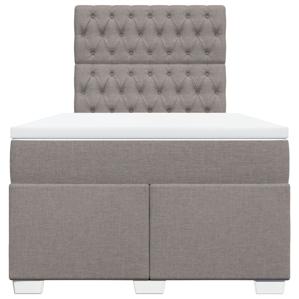 Boxspring met matras stof taupe 120x200 cm is nu te koop bij PeponiXL, paradijselijk wonen!