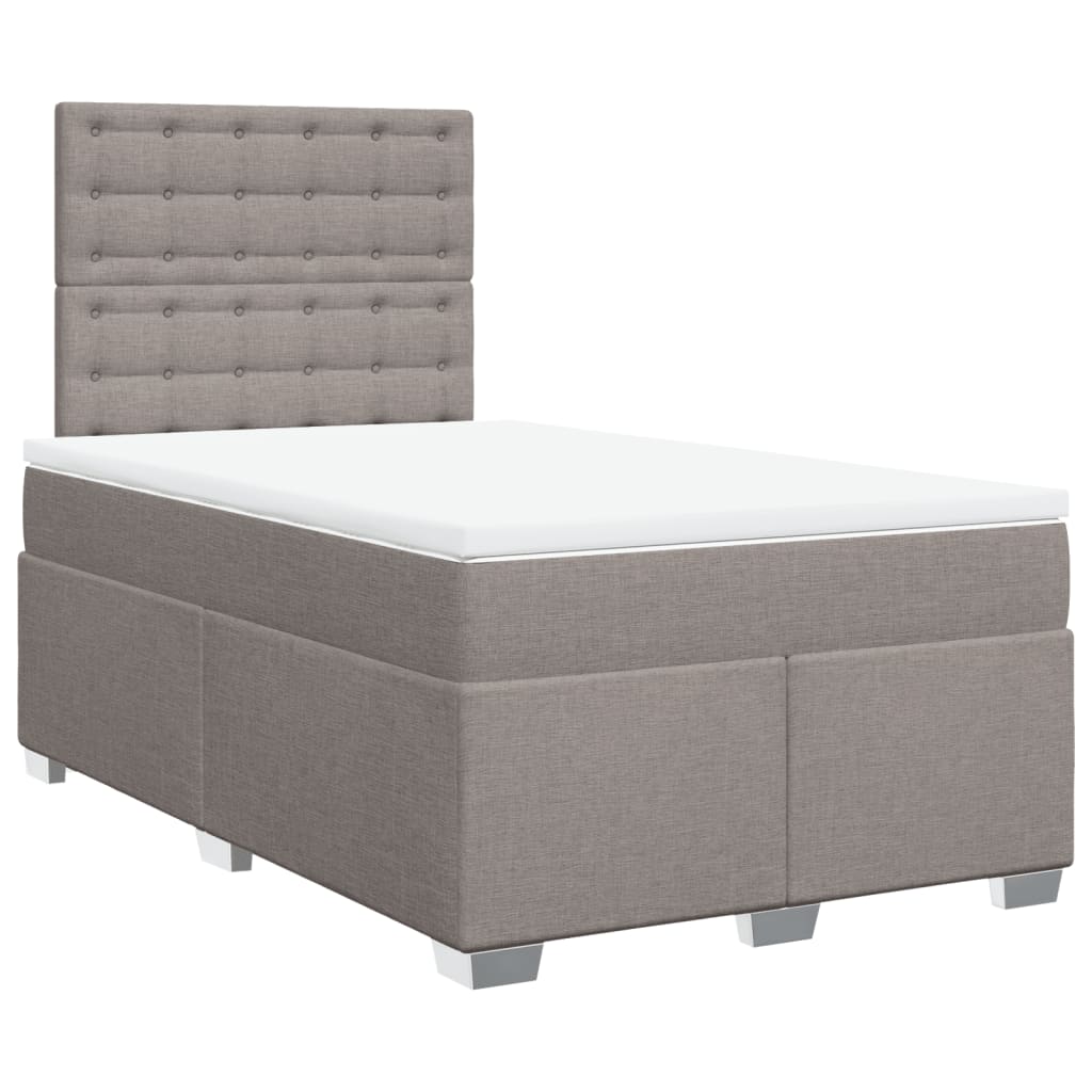 Boxspring met matras stof taupe 120x200 cm is nu te koop bij PeponiXL, paradijselijk wonen!