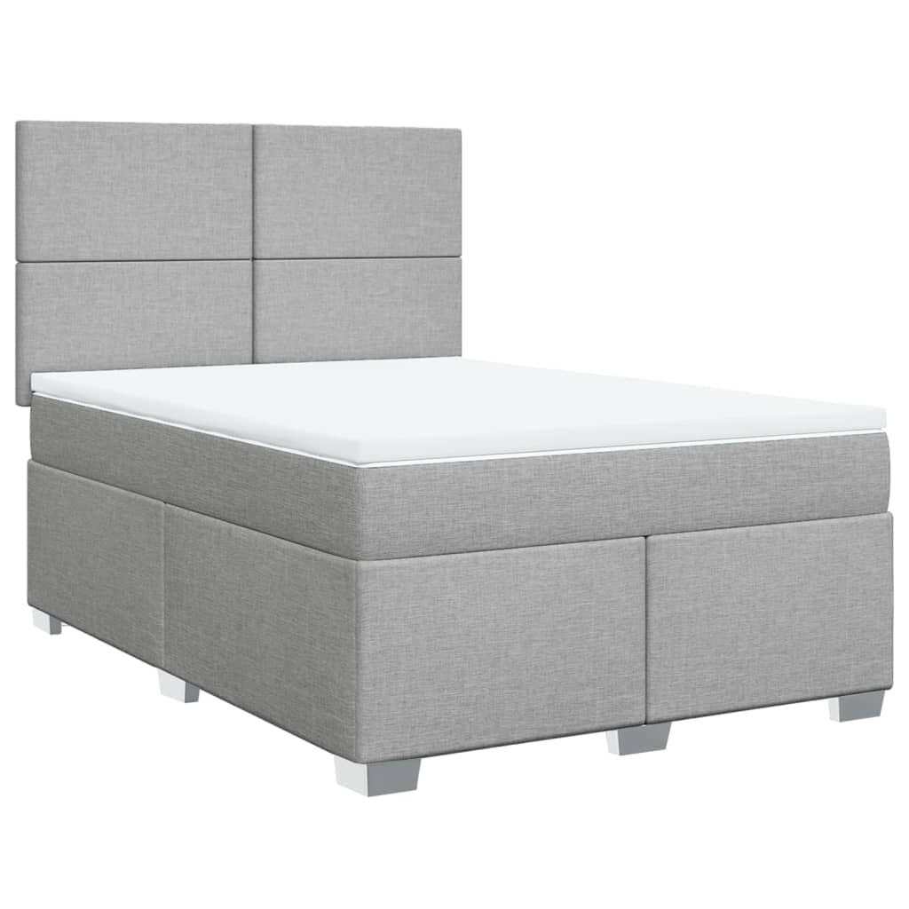 Boxspring met matras stof lichtgrijs 140x190 cm is nu te koop bij PeponiXL, paradijselijk wonen!