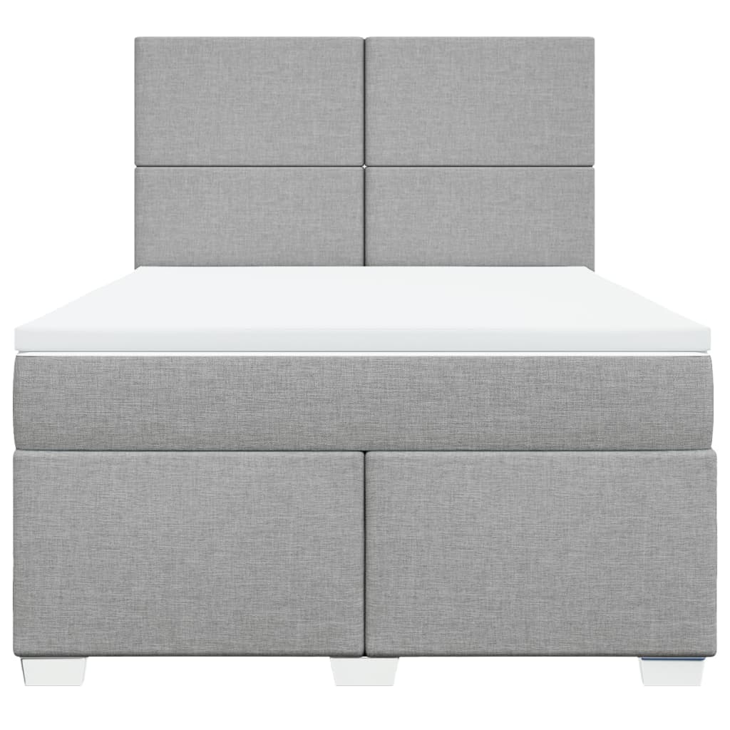 Boxspring met matras stof lichtgrijs 140x190 cm is nu te koop bij PeponiXL, paradijselijk wonen!