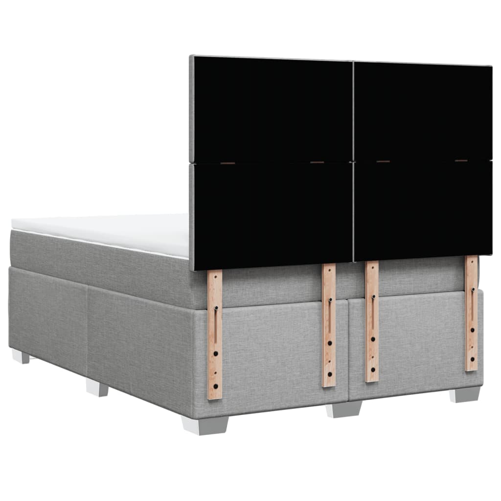Boxspring met matras stof lichtgrijs 140x190 cm is nu te koop bij PeponiXL, paradijselijk wonen!