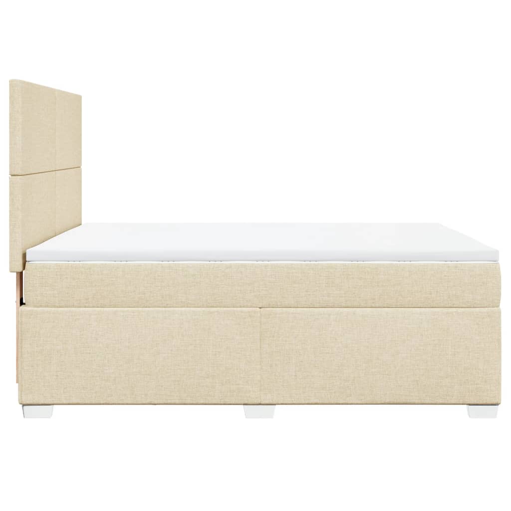 Boxspring met matras stof crèmekleurig 140x190 cm is nu te koop bij PeponiXL, paradijselijk wonen!