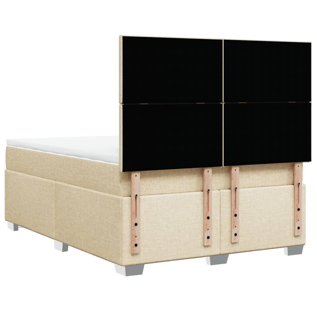 Boxspring met matras stof crèmekleurig 140x190 cm is nu te koop bij PeponiXL, paradijselijk wonen!
