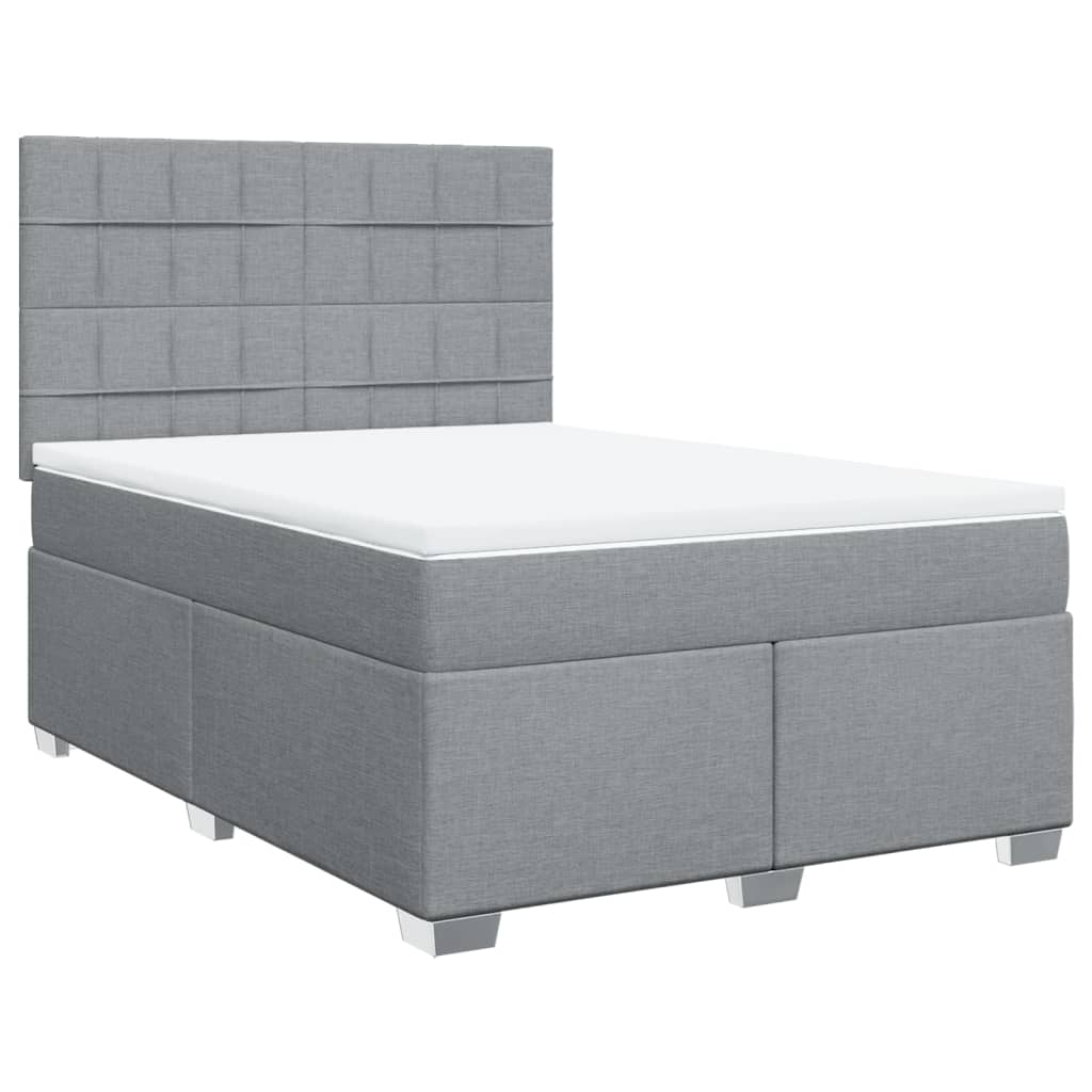 Boxspring met matras stof lichtgrijs 140x190 cm is nu te koop bij PeponiXL, paradijselijk wonen!
