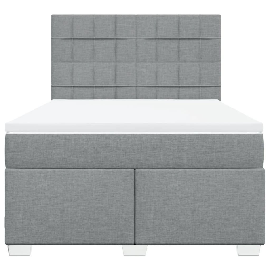 Boxspring met matras stof lichtgrijs 140x190 cm is nu te koop bij PeponiXL, paradijselijk wonen!
