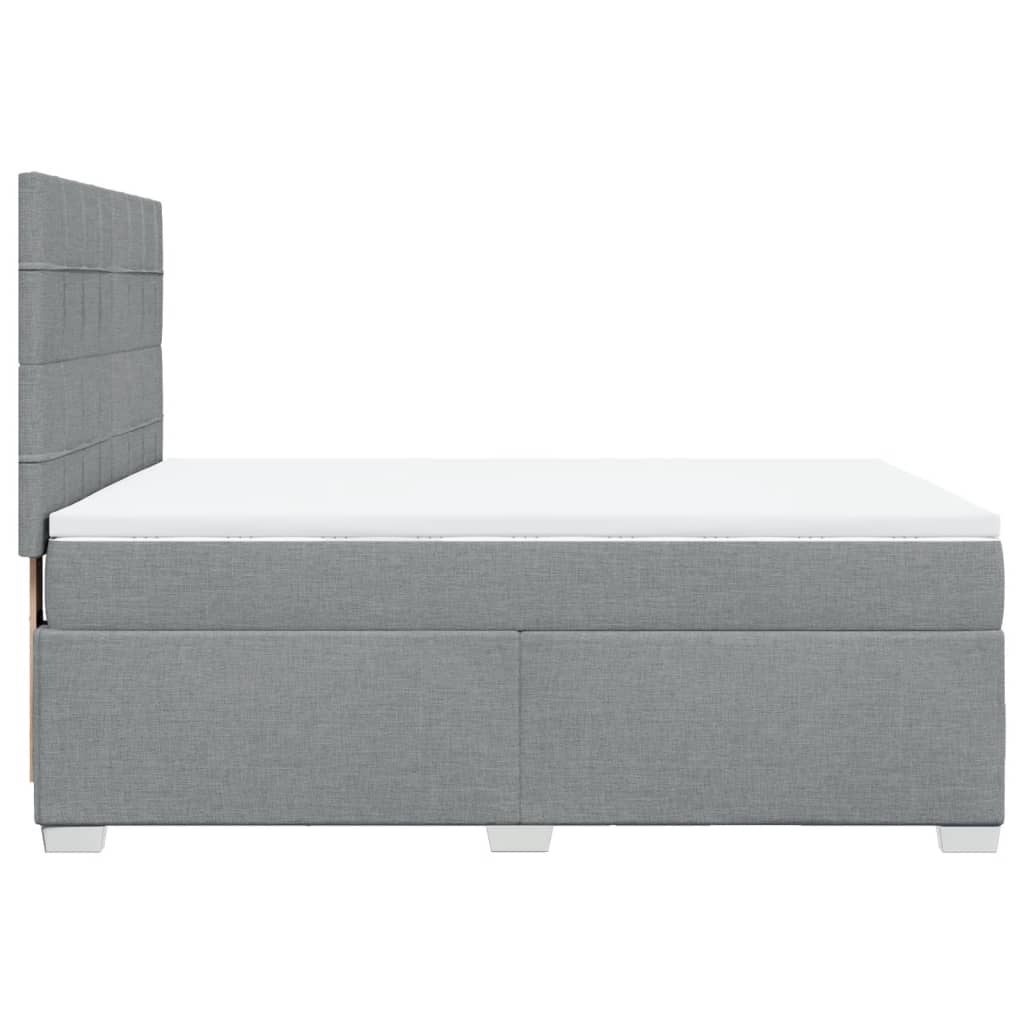 Boxspring met matras stof lichtgrijs 140x190 cm is nu te koop bij PeponiXL, paradijselijk wonen!