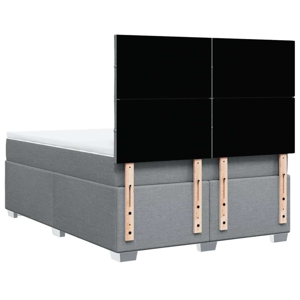 Boxspring met matras stof lichtgrijs 140x190 cm is nu te koop bij PeponiXL, paradijselijk wonen!