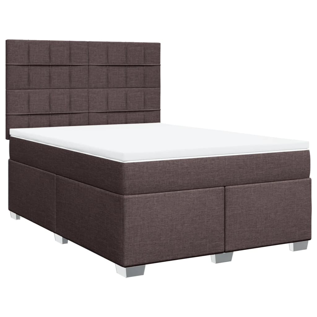 Boxspring met matras stof donkerbruin 140x190 cm is nu te koop bij PeponiXL, paradijselijk wonen!