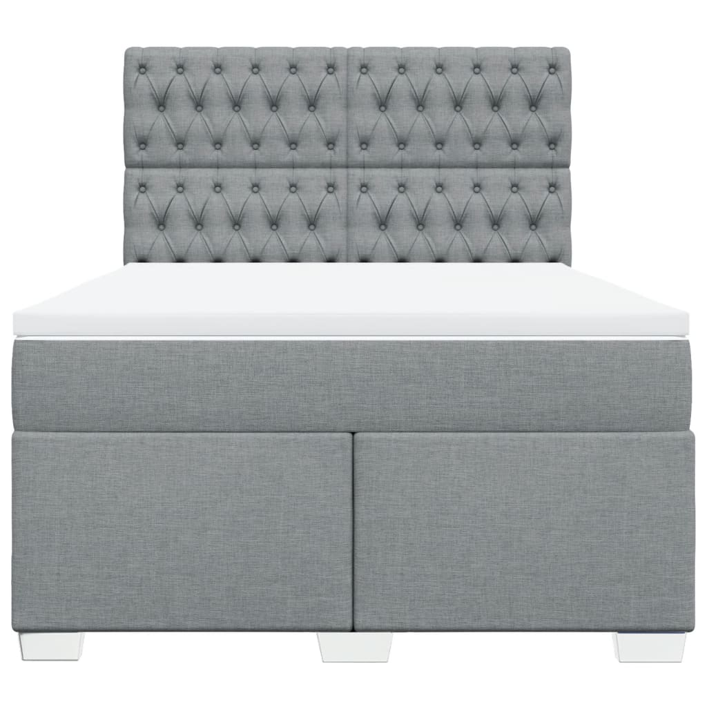 Boxspring met matras stof lichtgrijs 140x190 cm is nu te koop bij PeponiXL, paradijselijk wonen!